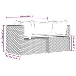 vidaXL Canapés d'angle de jardin et coussins 2 Pièces gris résine tressée