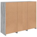 vidaXL Buffets avec lumières LED 3 Pièces sonoma gris bois d'ingénierie