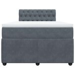 vidaXL Sommier à lattes de lit et matelas Gris foncé 120x200cm Velours