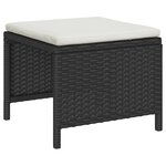 vidaXL Ensemble de canapé de jardin 6 Pièces Noir Crème polyrotin