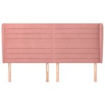 vidaXL Tête de lit avec oreilles Rose 203x23x118/128 cm Velours
