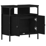 vidaXL Armoire lavabo de salle de bain chêne noir 60x30x60 cm