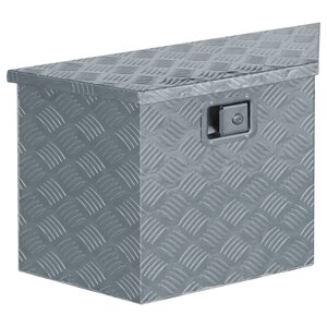 vidaXL Boîte en aluminium 70 x 24 x 42 cm Trapézoïdal Argenté