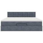 VidaXL Cadre de lit ottoman avec matelas gris foncé 160x200 cm velours