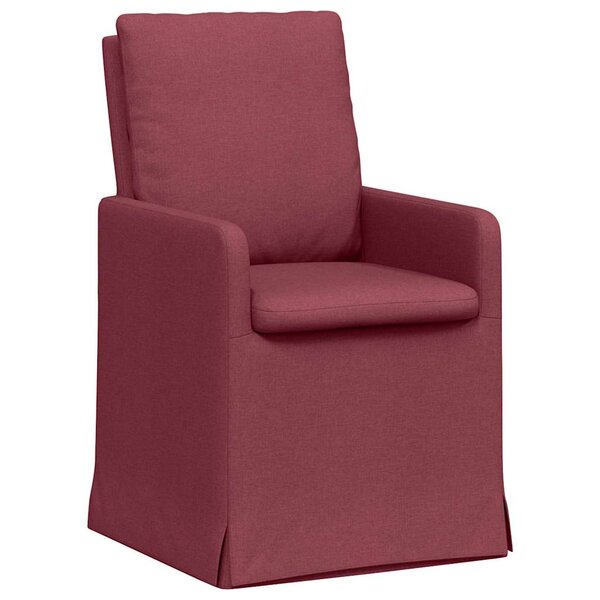 vidaXL Chaises de salle à manger 2 pc tissu Bordeaux 57 x 67 x 98 cm