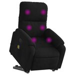 vidaXL Fauteuil inclinable de massage noir tissu microfibre