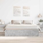 vidaXL Cadre de lit sans matelas gris béton 200x200 cm