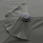 Parasol de jardin XXL dim. 4 6L x 2 7l x 2 4H m ouverture fermeture manivelle pied & contrepoids inclus acier polyester haute densité gris