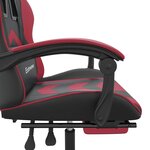vidaXL Chaise de jeu pivotante repose-pied Noir bordeaux Similicuir