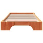 vidaXL Cadre de Lit Marron Ciré Bois Massif 90 x 190 cm Durable