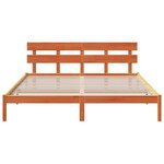 vidaXL Cadre de lit marron ciré 200x200 cm avec tête de lit en bois massif de pin