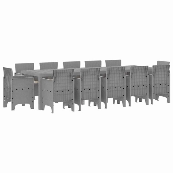 vidaXL Ensemble de salle à manger pour jardin 13 Pièces Gris clair