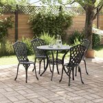 vidaXL Ensemble de salle à manger pour jardin 5 Pièces Noir Aluminium
