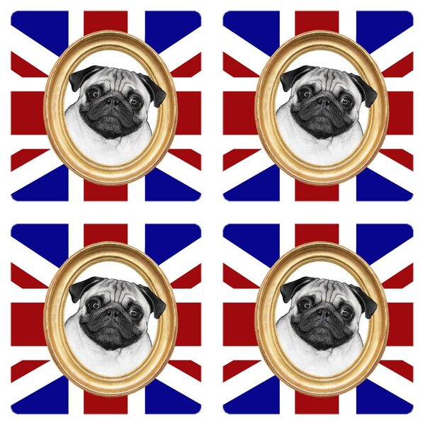 Set de 4 dessous de verres uk carlin cbkreation