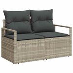 vidaXL Ensemble de canapé de jardin 6 Pièces Gris clair Poly rotin