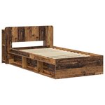 vidaXL Cadre de lit avec rangement Bois ancien 90 x 200 cm