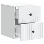 vidaXL Cabinet de chevet mural 2 Pièces Blanc 33 x 34 5 x 40 cm