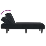 vidaXL Chaise longue noir velours