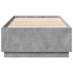 vidaXL Cadre de lit avec LED sans matelas gris béton 90x200 cm