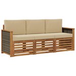 vidaXL Ensembles de canapés avec coussin 3 Pièces Bois d'Acacia Massif
