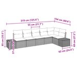 vidaXL Ensemble de canapé de jardin 6 pièces avec coussins Noir Poly Rattan