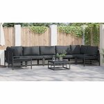 vidaXL Ensemble de canapé de jardin 8 Pièces Anthracite Acier