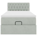 vidaXL Cadre de lit ottoman et matelas gris clair 90x200 cm velours