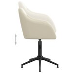 vidaXL Chaise pivotante de salle à manger Crème Velours