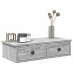 vidaXL Étagère murale avec tiroirs sonoma gris bois d'ingénierie