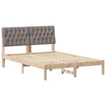 vidaXL Cadre de lit avec tête de lit rembourrée Marron 160 x 200 cm