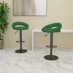 Vidaxl tabourets de bar 2 pcs vert foncé velours