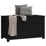 vidaXL Boîte de rangement Noir 80x40x45 5 cm Bois massif de pin