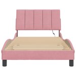vidaXL Cadre de lit avec lumières LED rose 100x200 cm velours