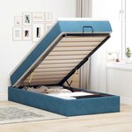 vidaXL Cadre de lit ottoman avec matelas bleu foncé 90x200 cm velours