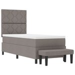 vidaXL Lit à ressorts avec matelas Taupe 80 x 200 cm tissu