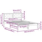 vidaXL Cadre de lit avec tête de lit Taupe 140 x 200 cm Pin massif
