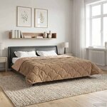 vidaXL Duvet d'hiver Taupe 220 x 240 cm Microfibre et polaire Teddy