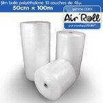 Lot de 6 rouleaux de film bulle d'air largeur 50cm x longueur 100m - gamme air'roll coex