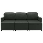 vidaXL Canapé-lit modulaire 3 places Gris Similicuir