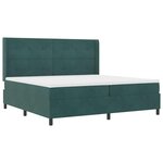 vidaXL Lit à Ressorts avec Matelas LED Vert foncé 200 x 200 cm Velours