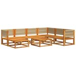 vidaXL Ensemble de canapés de jardin 8 pièces avec coussins en bois d'acacia et corde