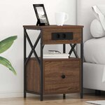 vidaXL Cabinet de chevet avec tiroir Chêne marron 40 x 31 x 60 cm