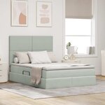 vidaXL Lit avec rangement et LED Gris clair 140 x 190 cm Velours