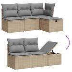 vidaXL Salon de jardin avec coussins 7 Pièces beige résine tressée