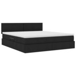 vidaXL Lit de rangement LED avec matelas Noir 180 x 200 cm Tissu