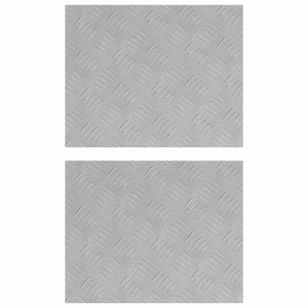 vidaXL Nez de marche Rectangulaire 2 Pièces Argenté 50 x 40 cm Aluminium