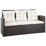vidaXL Salon de jardin 5 Pièces avec coussins résine tressée marron