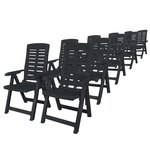 vidaXL Ensemble à manger d'extérieur 11 Pièces Plastique Anthracite
