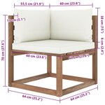 vidaXL Salon palette de jardin 7 Pièces et coussins Bois de pin imprégné