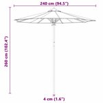 vidaXL Parasol de jardin Crème blanc 240x260 cm Bambou
